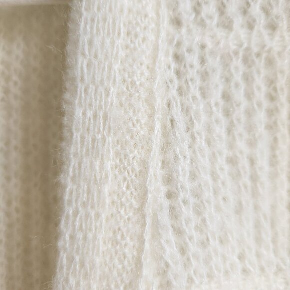 Oliver Paris Vintage Cream Open Front Knit Vest – Sz L (oversized) - Picture 11 of 13